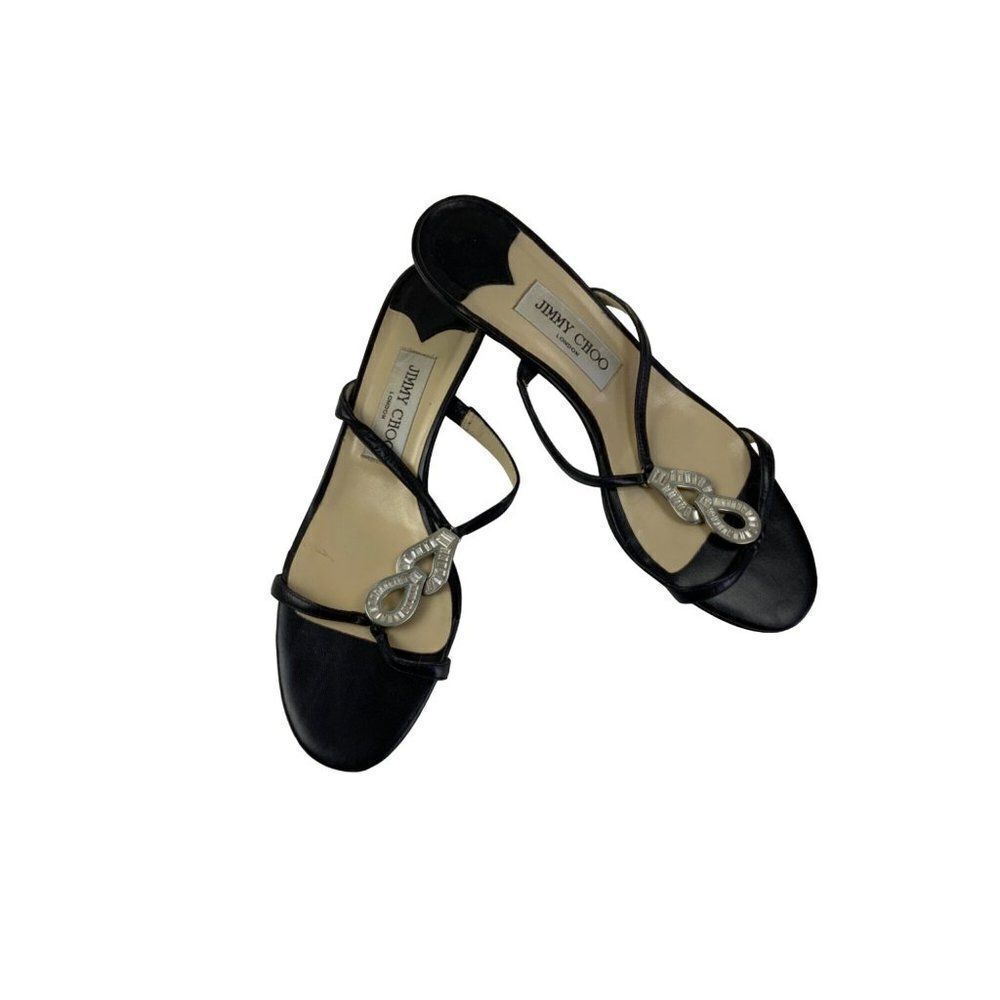 Jimmy Choo Black Rhinestone Sandals. Sz 39